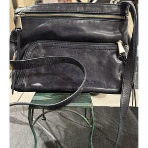 Hobo Original Blue Leather "Dark Denim" Hobo Bag Y2K HTF